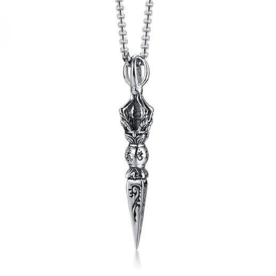 STAINLESS STEEL TIBETAN DAGGER NECKLACE