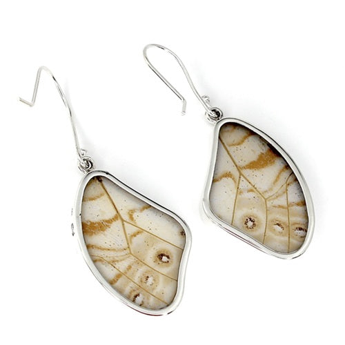 MEDIUM BUTTERFLY WING SULKOWSKY SILVER EARRINGS