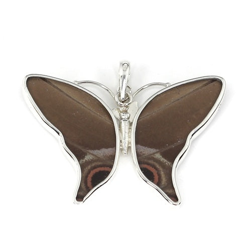 MEDIUM BUTTERFLY MORPHO SILVER PENDANT