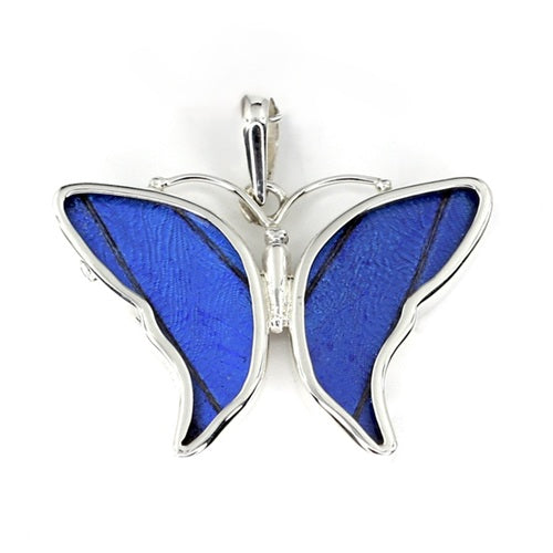SMALL BUTTERFLY MORPHO SILVER PENDANT