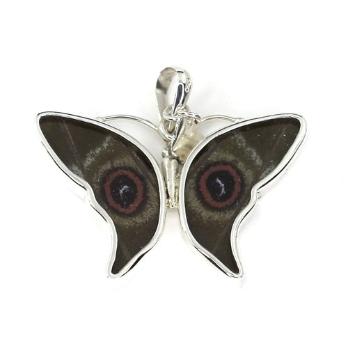 SMALL BUTTERFLY MORPHO SILVER PENDANT