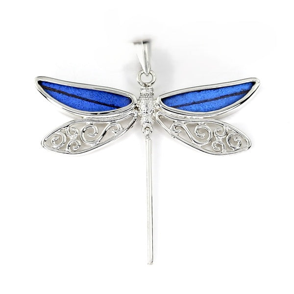 SMALL DRAGONFLY MORPHO SILVER PENDANT