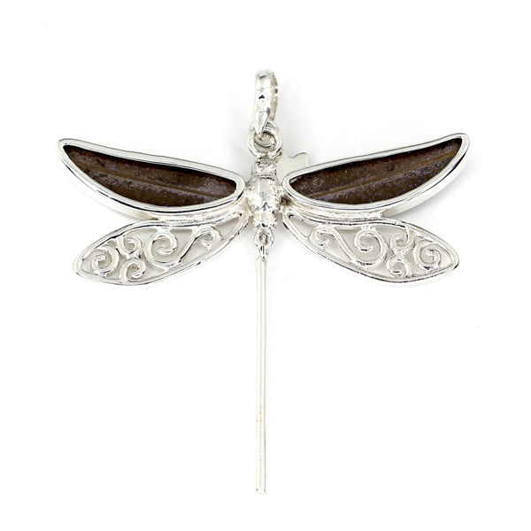 SMALL DRAGONFLY MORPHO SILVER PENDANT