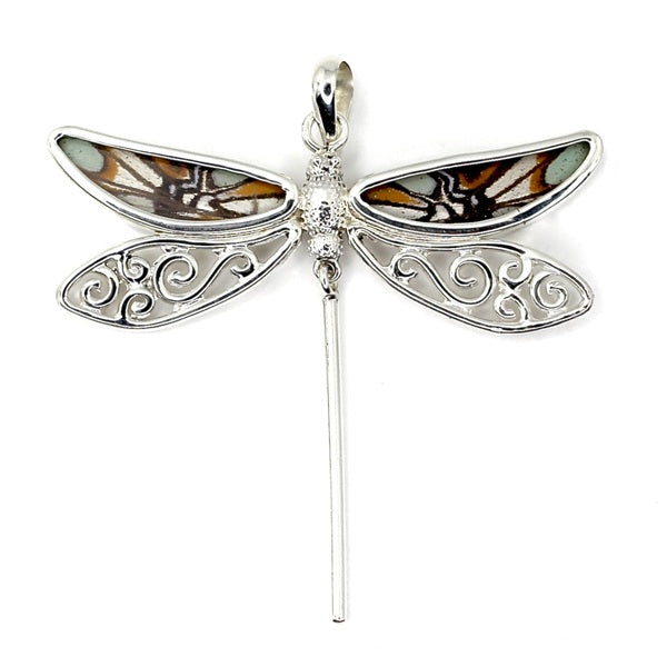 SMALL DRAGONFLY STELENES SILVER PENDANT