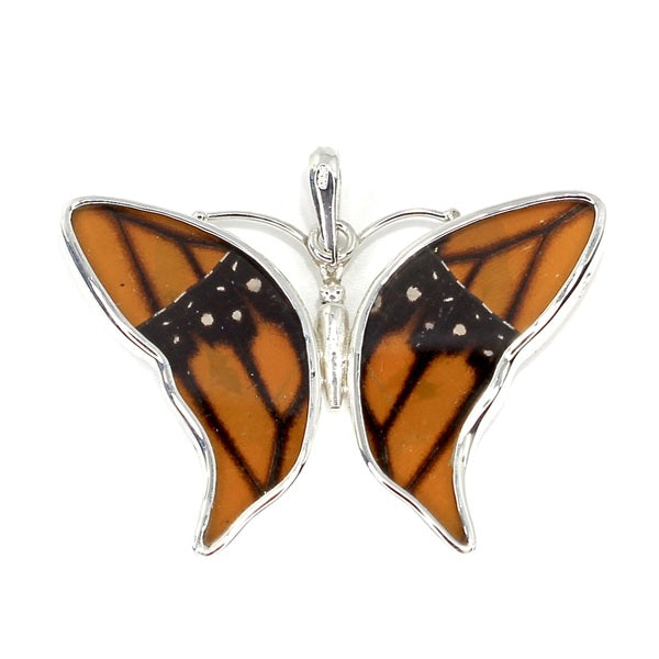 MEDIUM BUTTERFLY MONARCH SILVER PENDANT