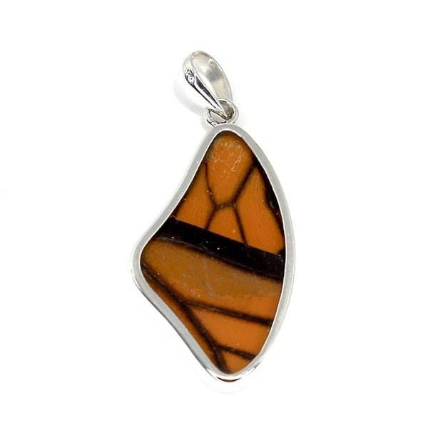 MEDIUM BUTTERFLY WING MONARCH SILVER PENDANT