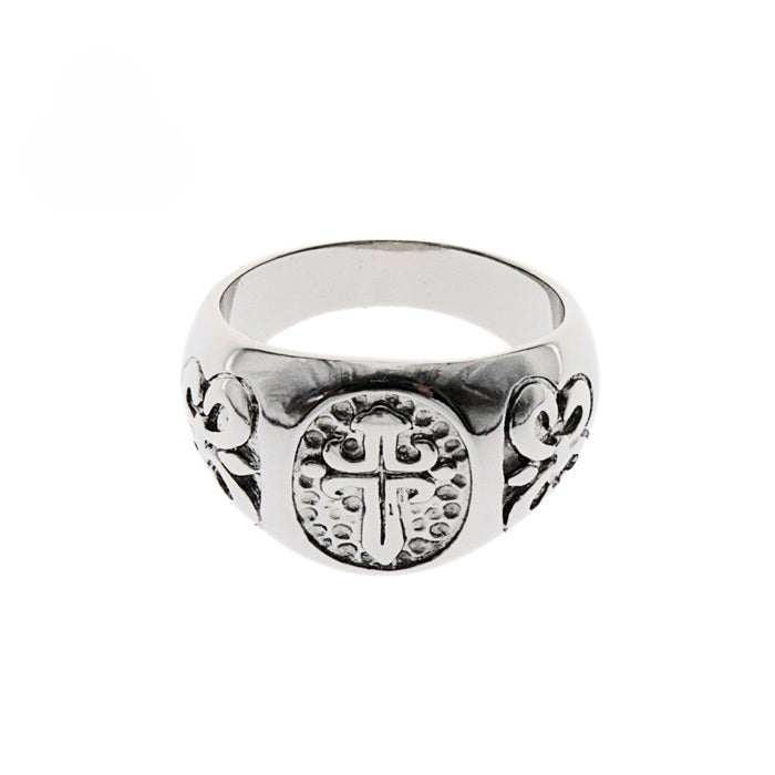 STAINLESS STEEL CROSS RING [Sz:10 ( U )]