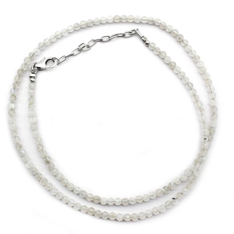 MOONSTONE FACETED BEADED NECKLACE