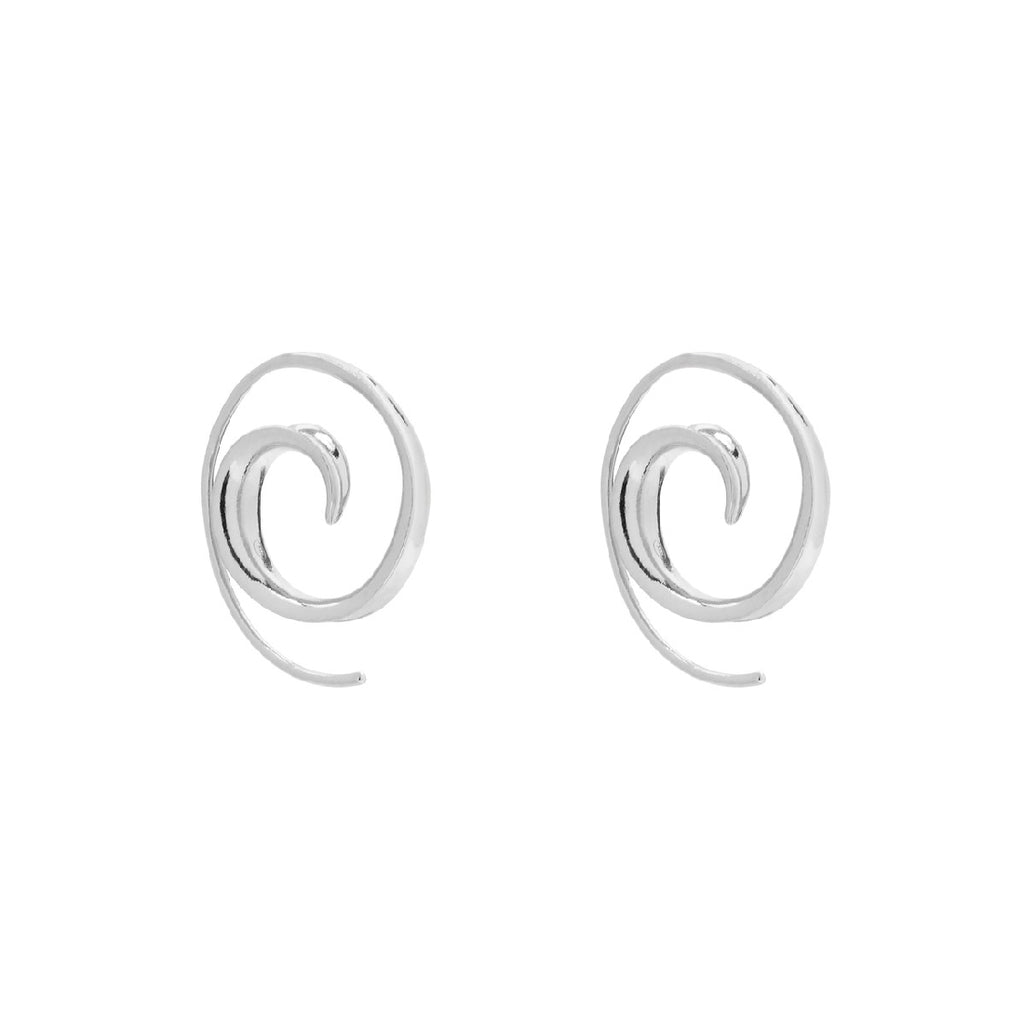 Silver store spiral earrings