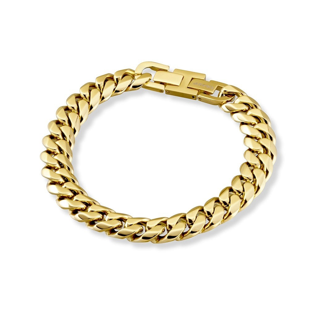 BLAZE STAINLESS STEEL YELLOW GOLD IP PLATED BRACELET 12mm