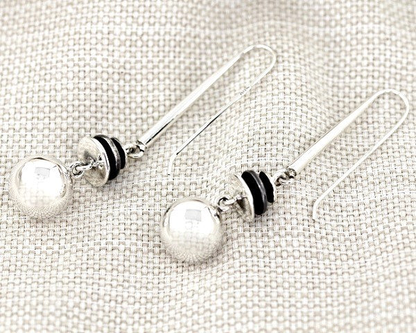 MEXICAN MADE SILVER BALL DROP EARRINGS