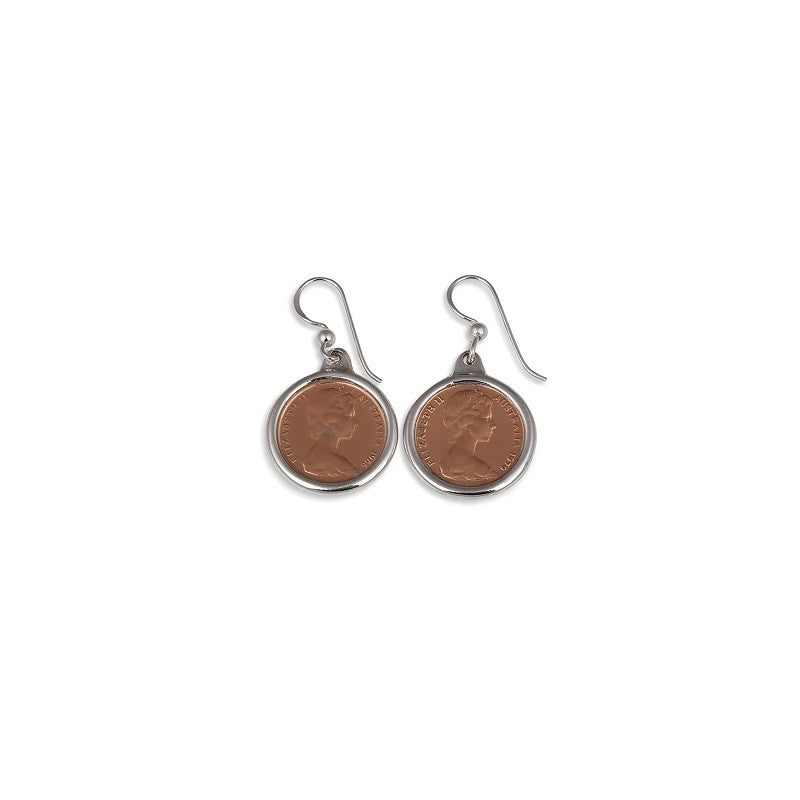 VON TRESKOW ONE CENT COIN EARRINGS
