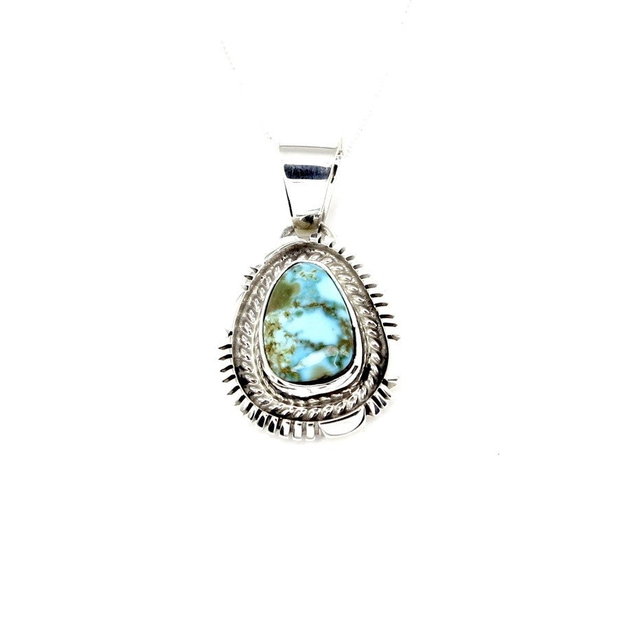 ROYSTON TEAR SHAPE TURQUOISE SILVER NECKLACE